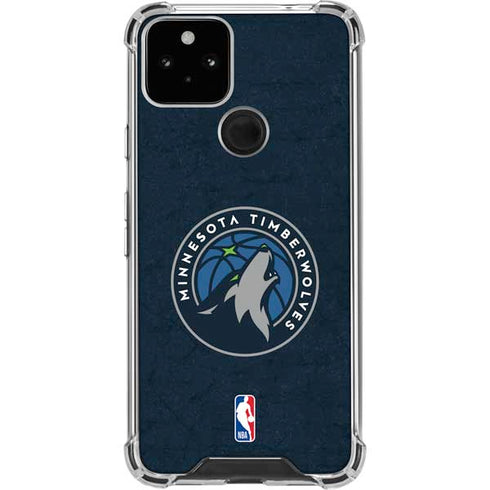 NBA Minnesota Timberwolves Distressed Google Pixel 5 Clear Case